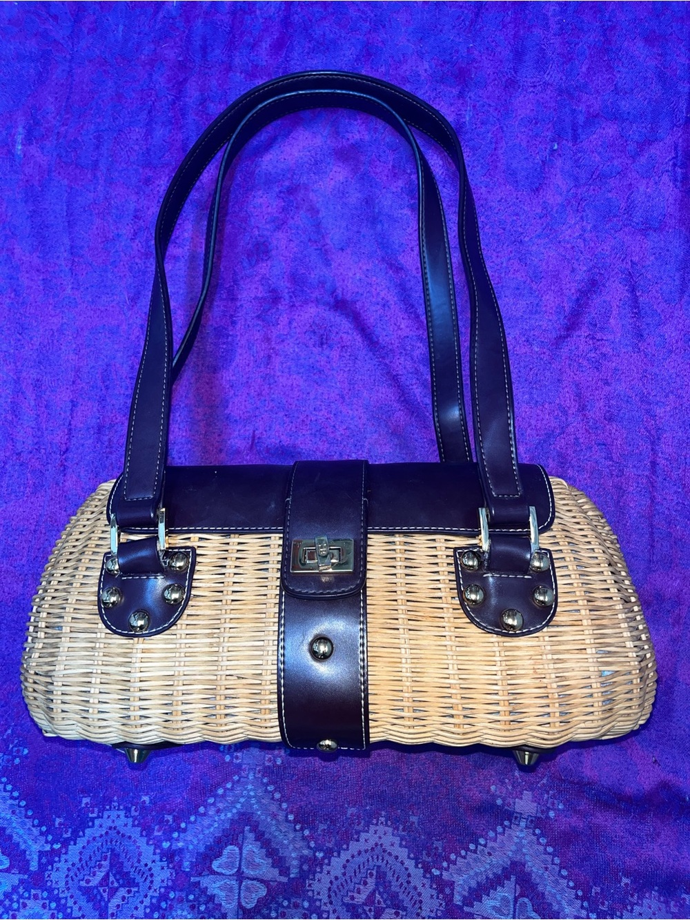 Vintage Etienne Aigner Wicker Purse Summer Woven Handbag